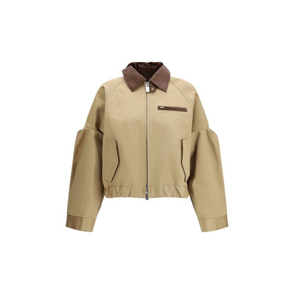 Bomber in cotone beige Sacai