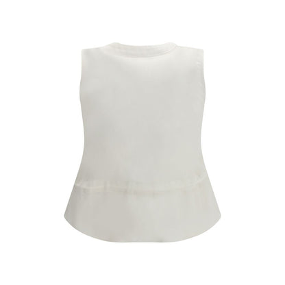 Sacai Gilet Bianco in Cotone