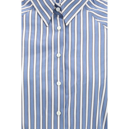 Camicia fantasia in cotone blu Brunello Cucinelli