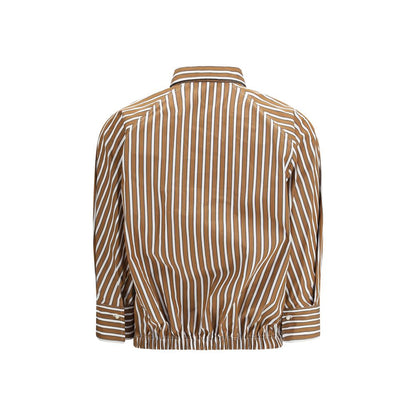 Camicia Brunello Cucinelli in Cotone Fantasia Marrone