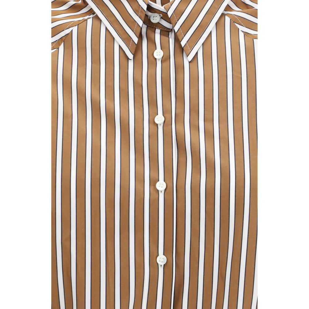 Camicia Brunello Cucinelli in Cotone Fantasia Marrone