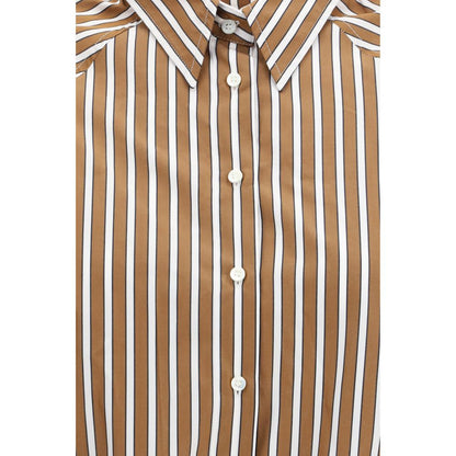 Camicia Brunello Cucinelli in Cotone Fantasia Marrone