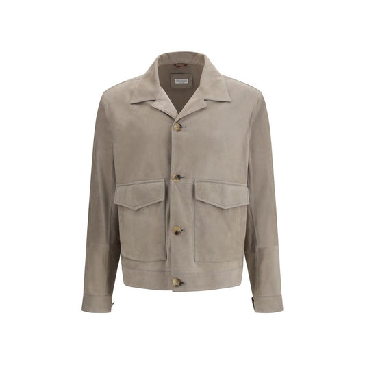 Brunello Cucinelli Abbigliamento in Pelle di Vitello Bicolore Bos Taurus