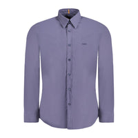 Camicia da uomo in cotone blu Hugo Boss