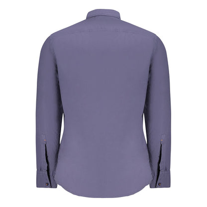Camicia da uomo in cotone blu Hugo Boss