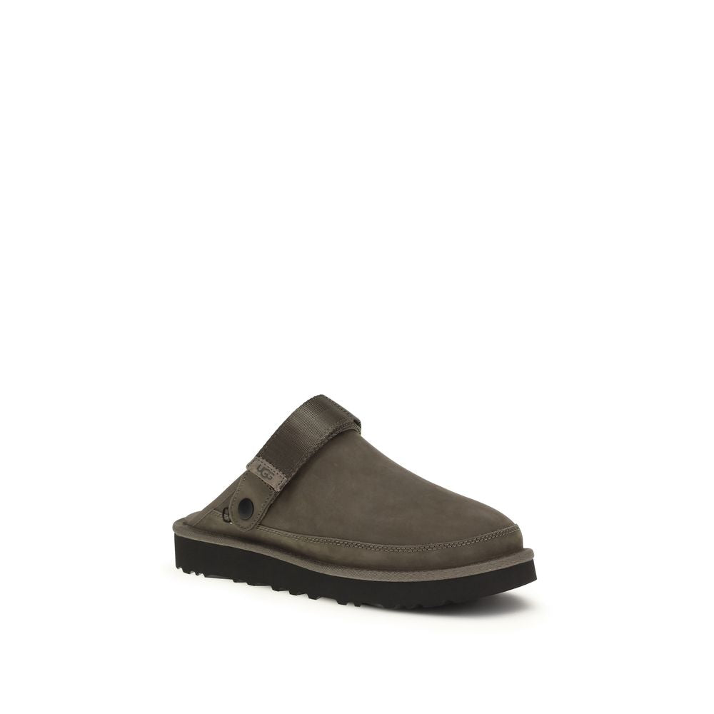 Mules UGG in pelle di vitello marrone Bos Taurus