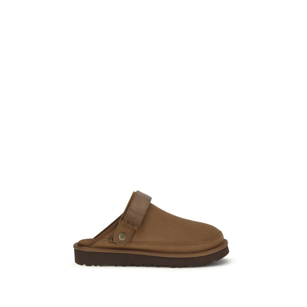 Mules UGG marron en cuir de veau Bos Taurus
