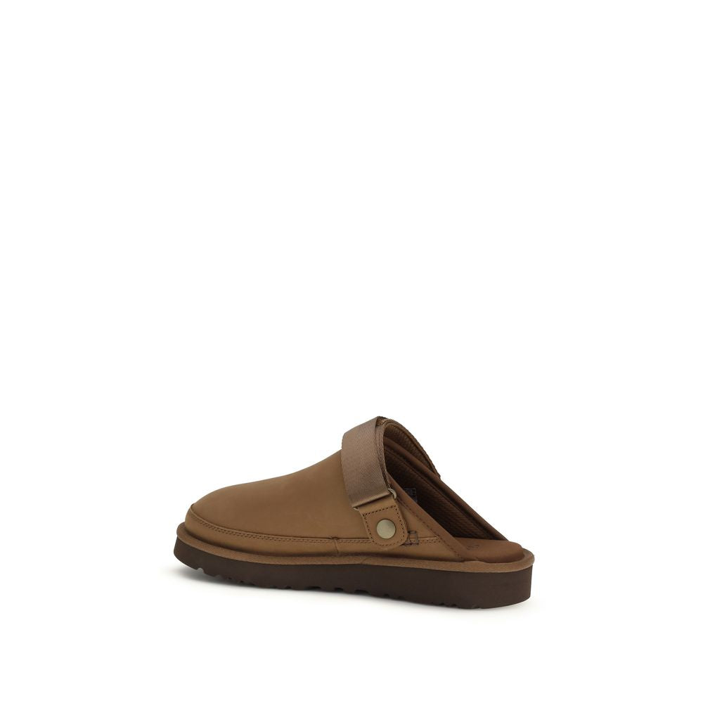 Mules UGG marron en cuir de veau Bos Taurus