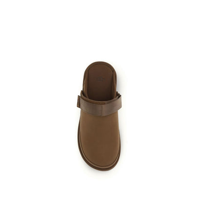 Mules UGG marron en cuir de veau Bos Taurus