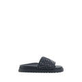 Fendi Gray Fabric Sandals