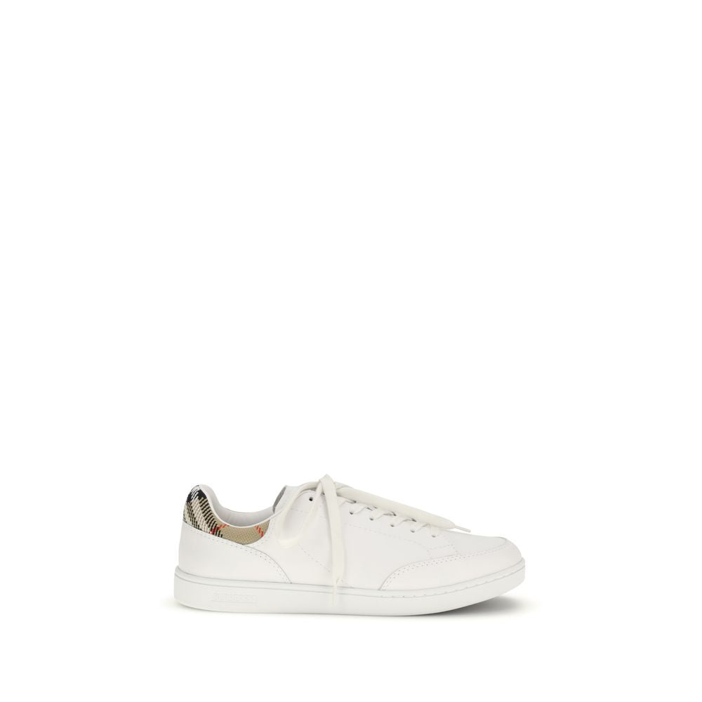 Baskets basses Burberry Bos Taurus en cuir de veau blanc