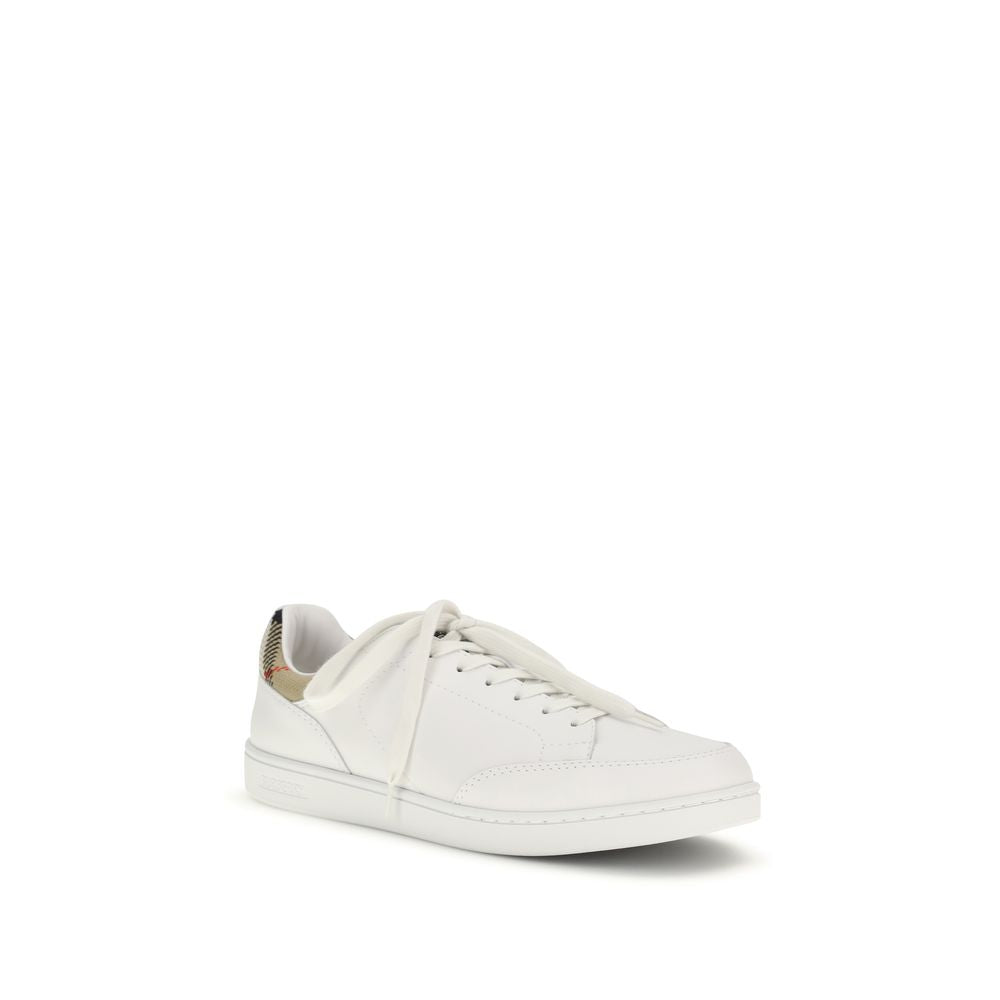 Baskets basses Burberry Bos Taurus en cuir de veau blanc