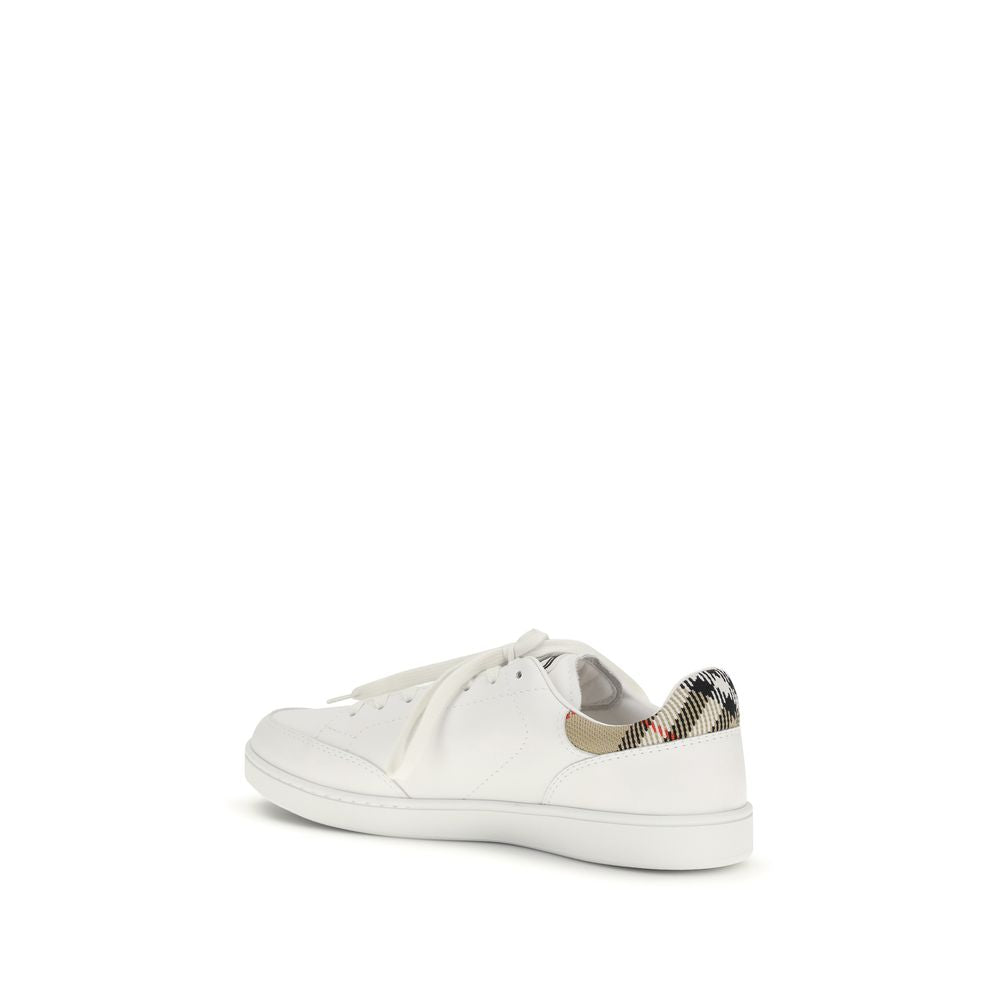 Baskets basses Burberry Bos Taurus en cuir de veau blanc