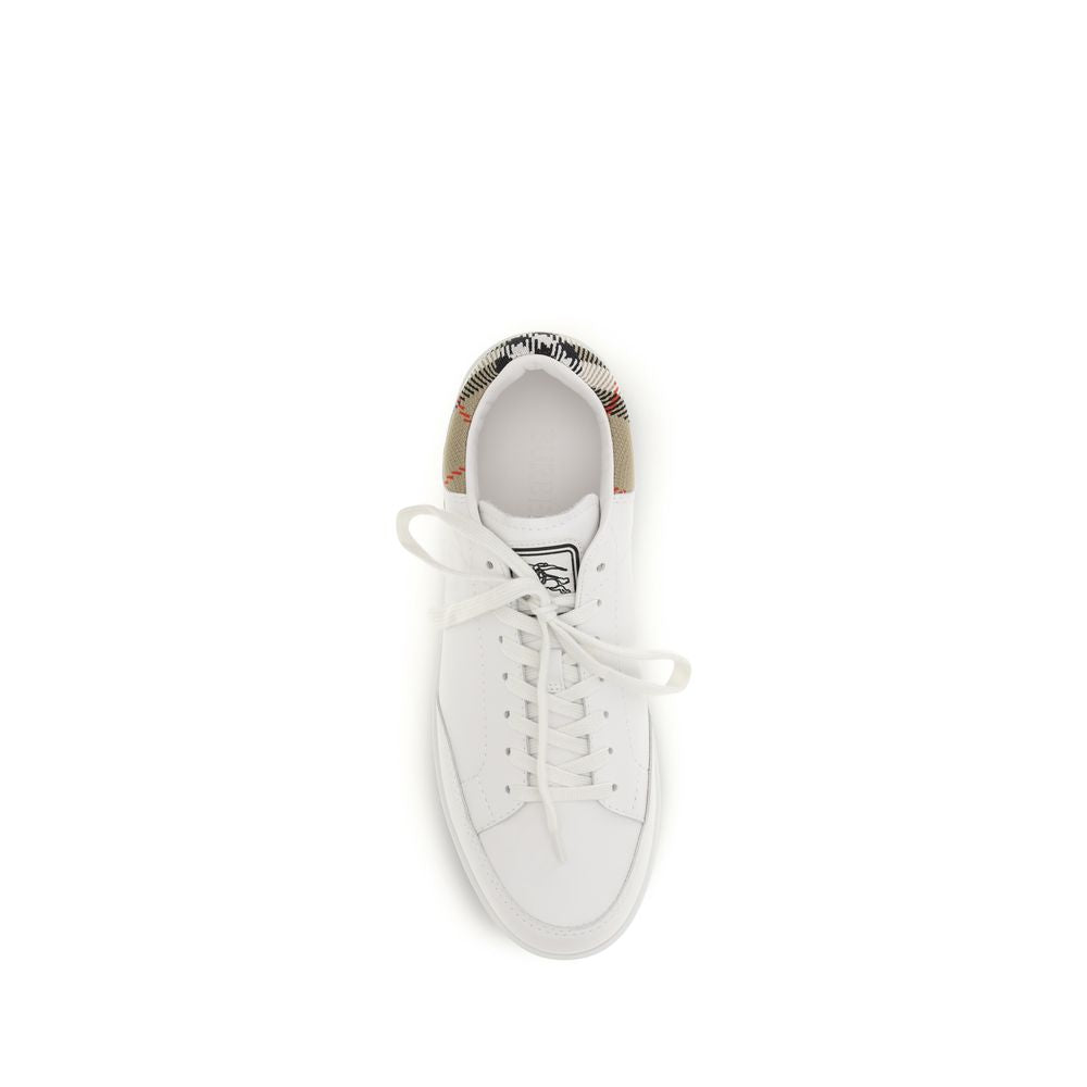Baskets basses Burberry Bos Taurus en cuir de veau blanc