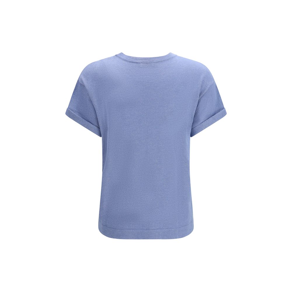 T-shirt in nylon blu Brunello Cucinelli