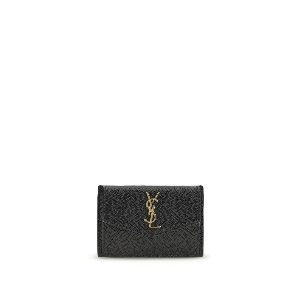 Portefeuille Bos Taurus en cuir de veau noir Saint Laurent