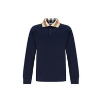 Polo in cotone blu Burberry