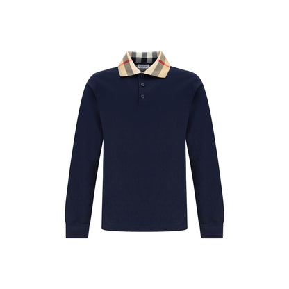 Polo in cotone blu Burberry