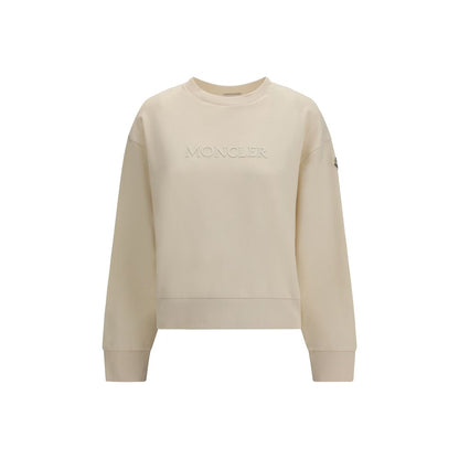 Felpa Moncler in cotone beige