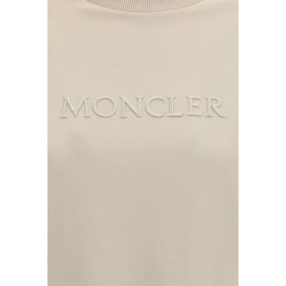 Felpa Moncler in cotone beige