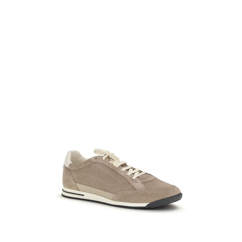 Baskets basses Brunello Cucinelli en cuir de veau beige Bos Taurus