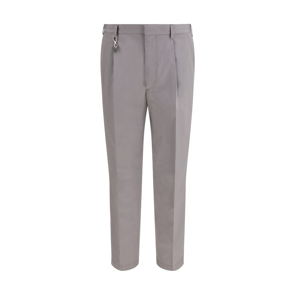 Pantaloni eleganti in cotone grigio Prada