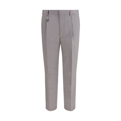 Pantaloni eleganti in cotone grigio Prada