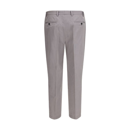 Pantaloni eleganti in cotone grigio Prada