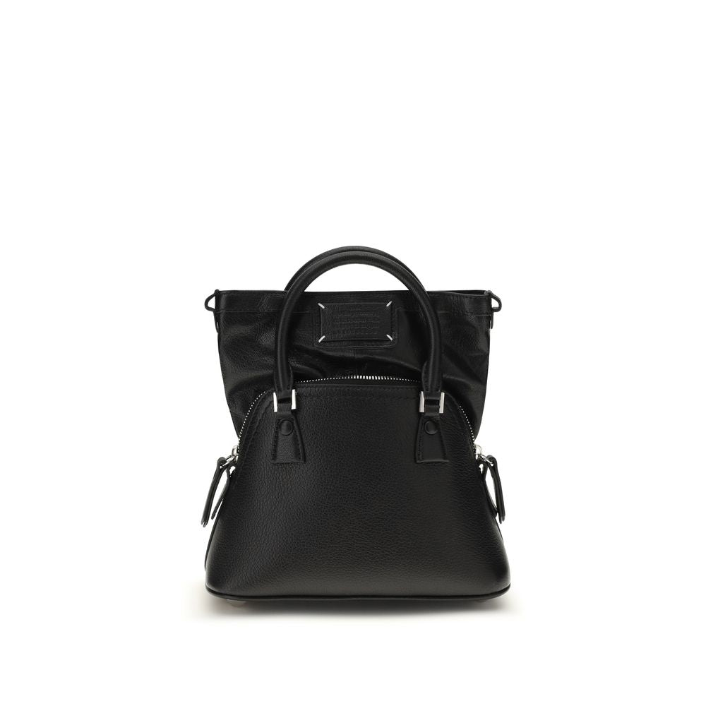 Borsa a mano Maison Margiela in pelle di capra nera
