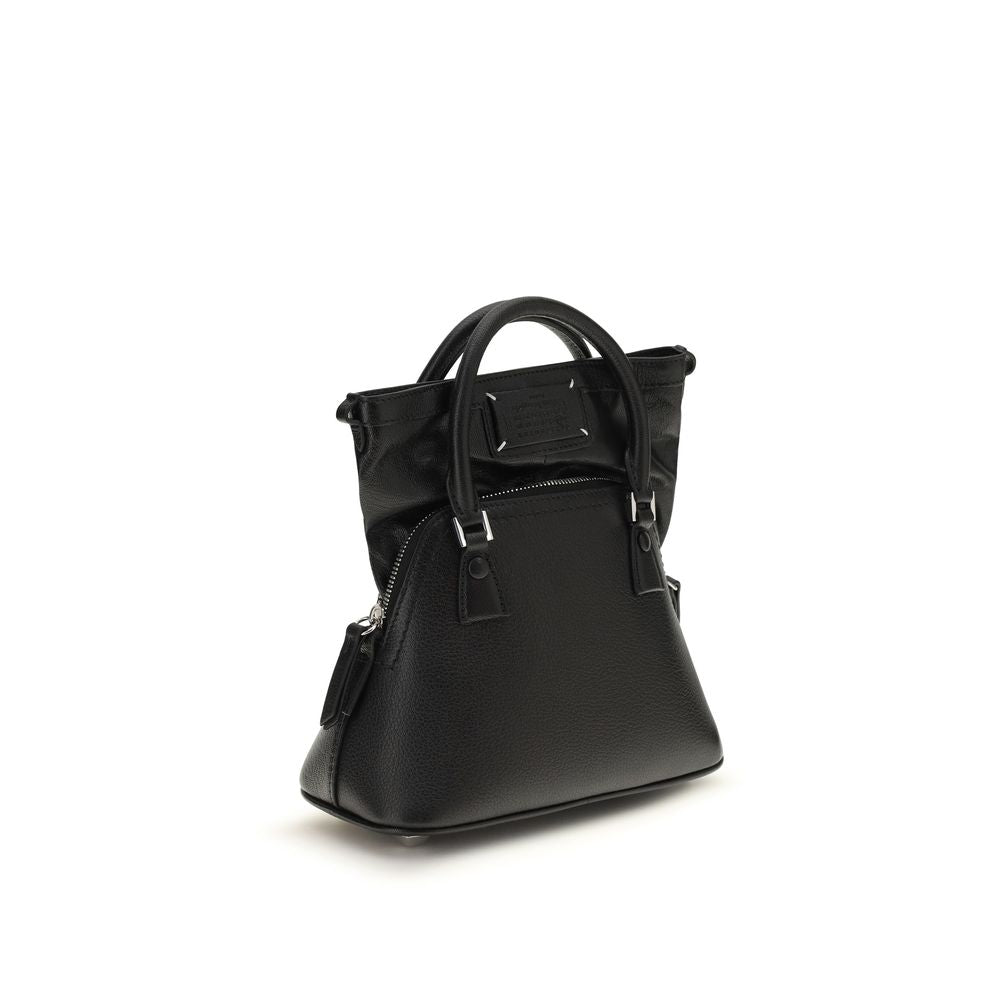 Borsa a mano Maison Margiela in pelle di capra nera