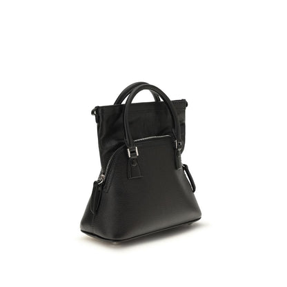 Borsa a mano Maison Margiela in pelle di capra nera