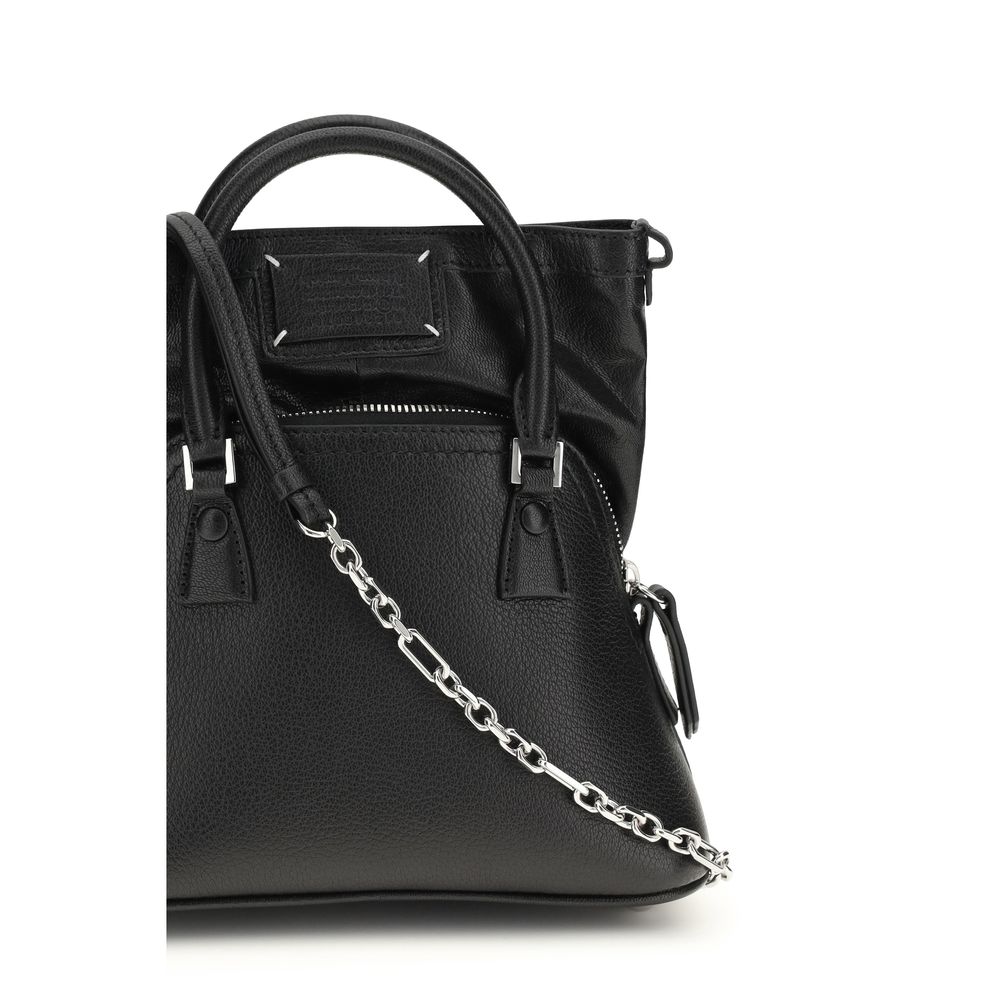 Borsa a mano Maison Margiela in pelle di capra nera