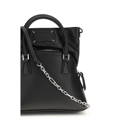 Borsa a mano Maison Margiela in pelle di capra nera