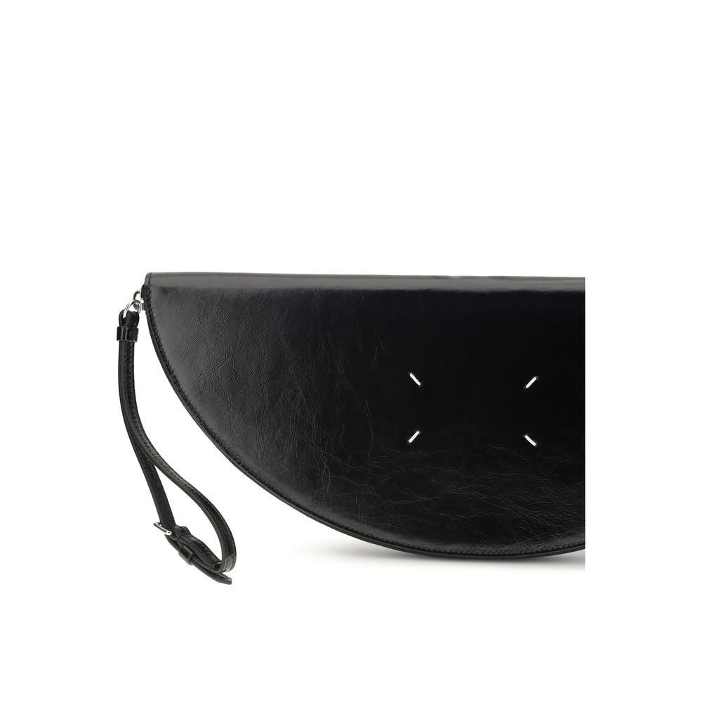 Maison Margiela Borsa clutch nera in pelle di vitello Bos Taurus