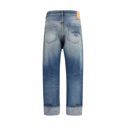 Jeans R13 en coton bleu à jambe droite