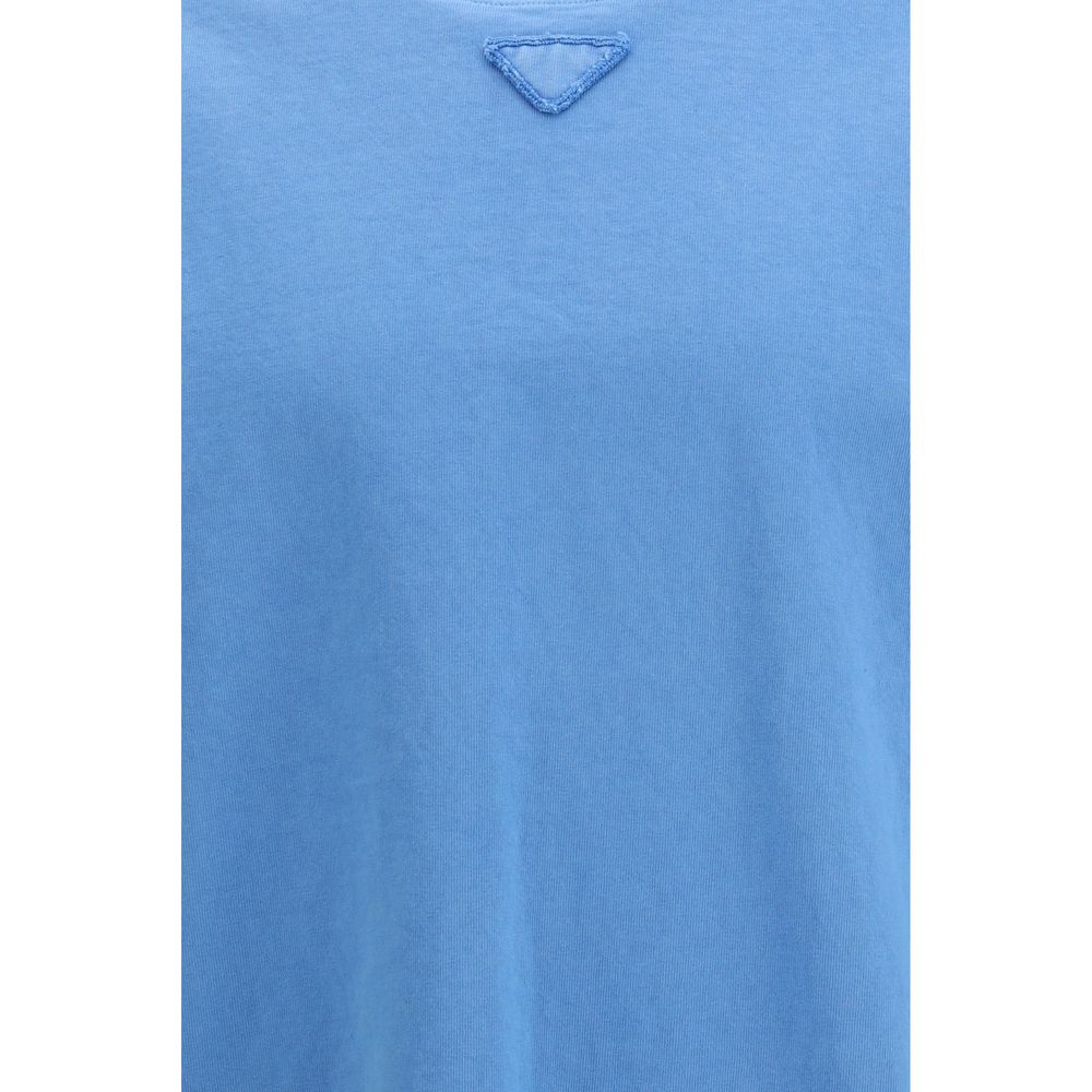 T-Shirt Prada Blu in Cotone