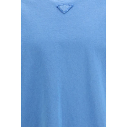 T-Shirt Prada Blu in Cotone