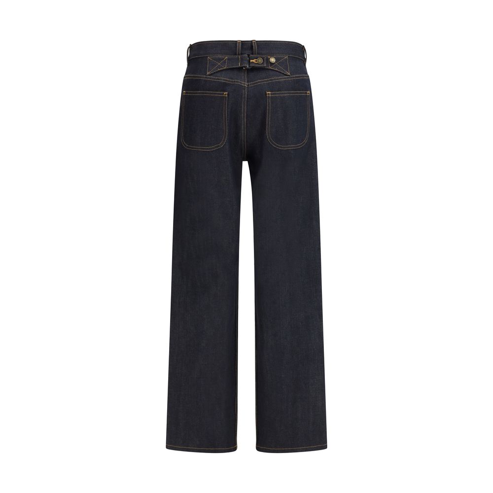 Thom Browne Jeans dritti in cotone blu