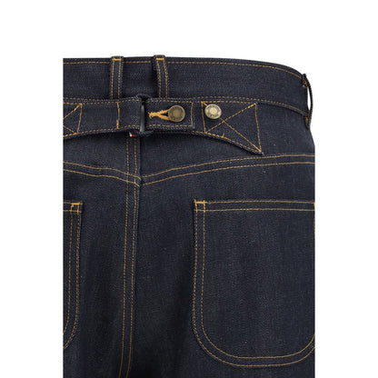 Thom Browne Jeans dritti in cotone blu