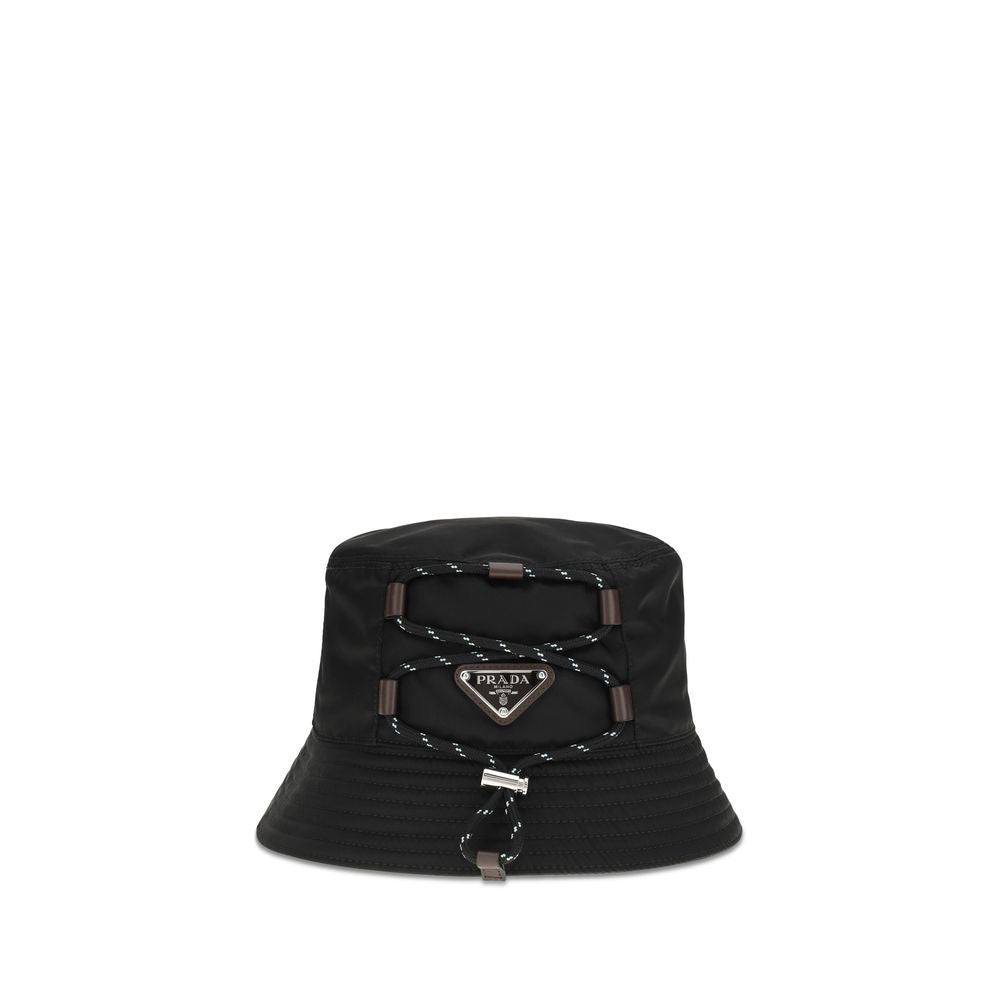 Cappello da pescatore Prada in poliammide riciclata nero