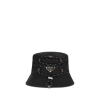 Cappello da pescatore Prada in poliammide riciclata nero
