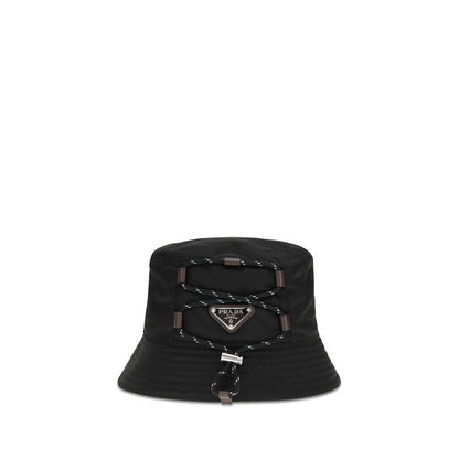 Cappello da pescatore Prada in poliammide riciclata nero