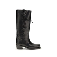 Bottes lacées Paris Texas en cuir de veau noir Bos Taurus