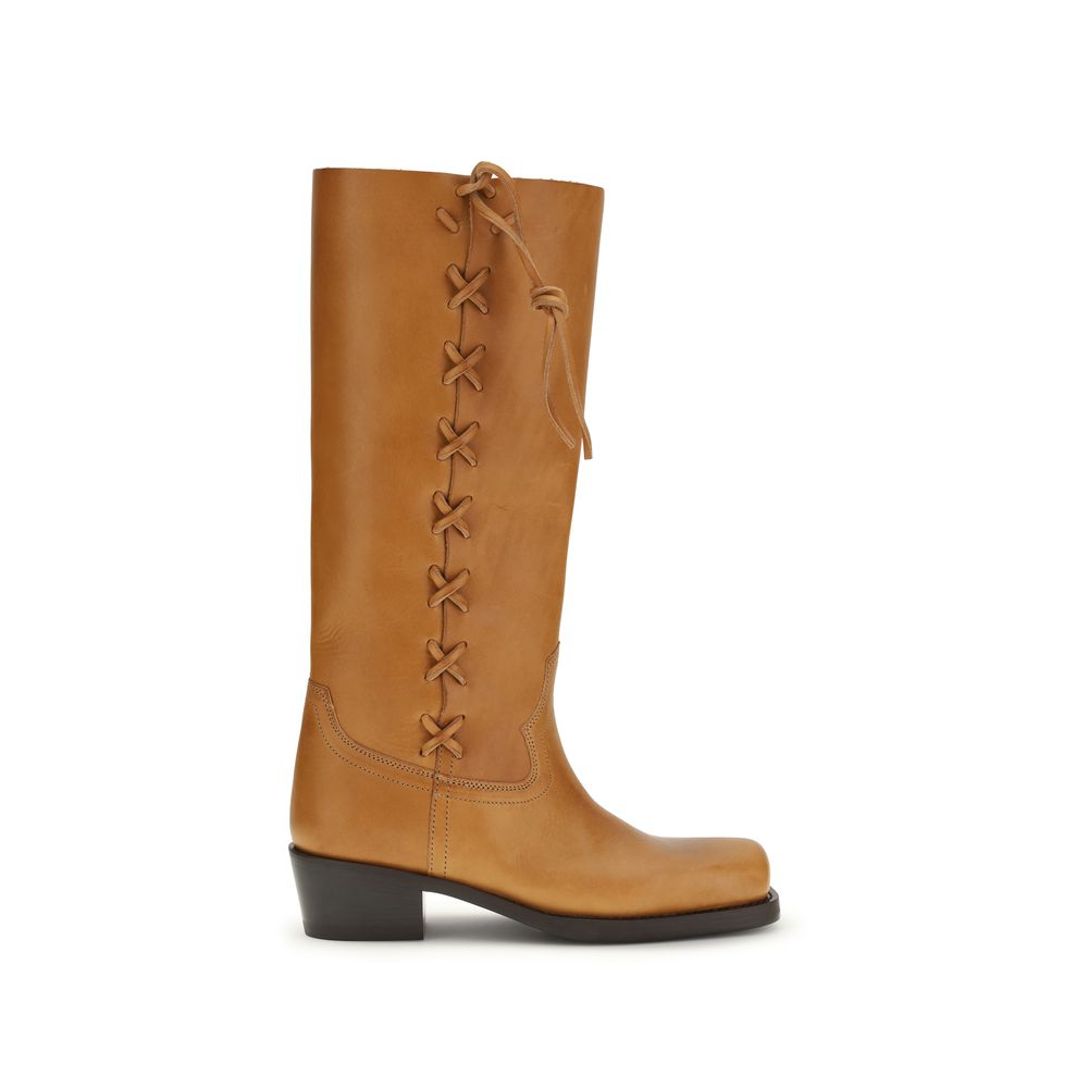Bottes à lacets Paris Texas en cuir de veau marron Bos Taurus