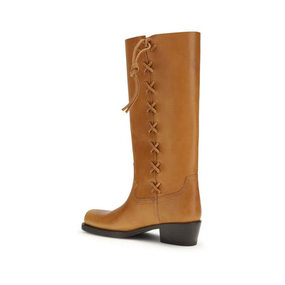 Bottes à lacets Paris Texas en cuir de veau marron Bos Taurus