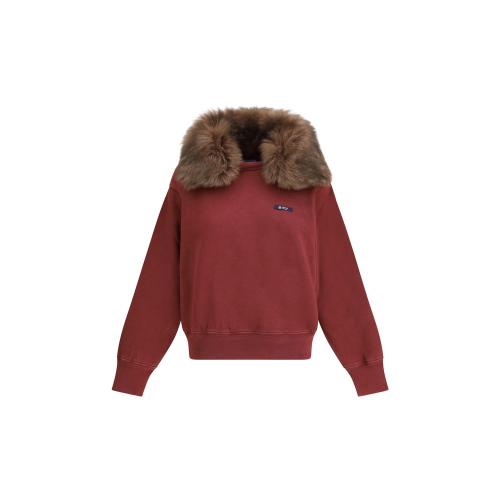 Felpa Prada in cotone bordeaux