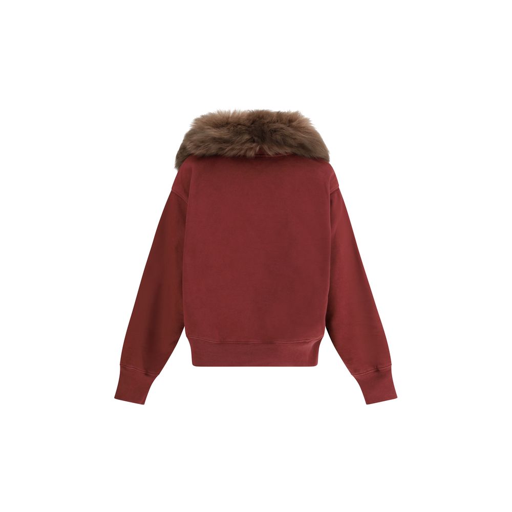 Felpa Prada in cotone bordeaux