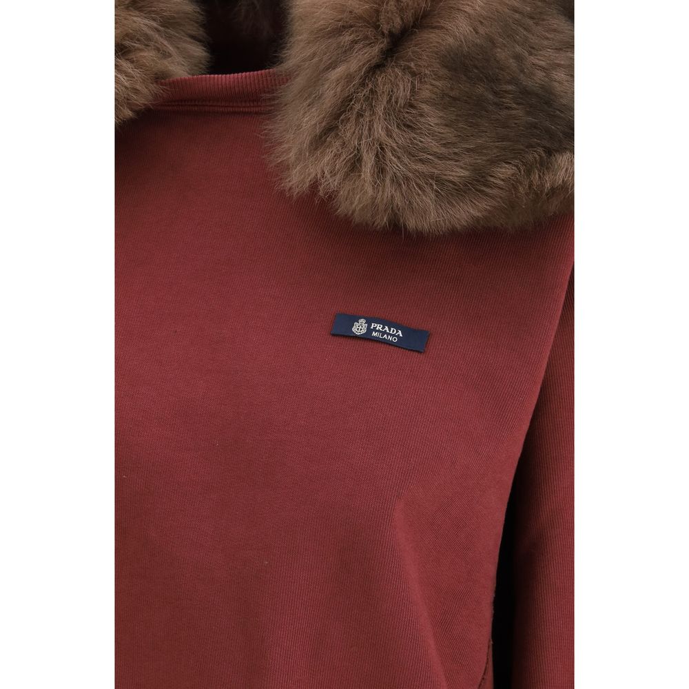 Felpa Prada in cotone bordeaux