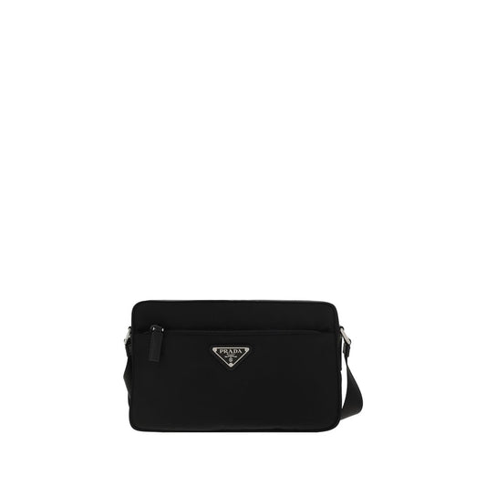 Borsa a tracolla Prada in nylon nero