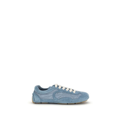 Sneakers Prada Athletic Blu in Pelle d'Agnello Ovis Aries